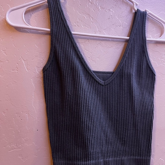Women's Ribbed Green Tank Top - Picture 1 of 2